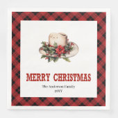 Western Christmas napkins rustic buffalo plaid Servet (Voorkant)