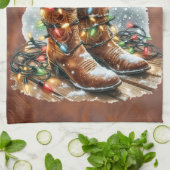 Western Christmas  Theedoek (Gevouwen)