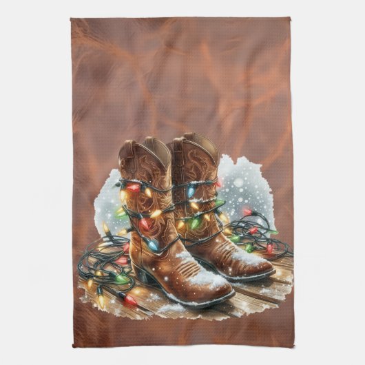 Western Christmas  Theedoek (Verticaal)