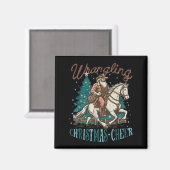 Western Christmas Wrangling Christmas Cheer Cowboy Magneet (Voorkant / Achterkant)