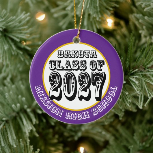 Western Class of 2027 Photo Graduation Keramisch Ornament (Boom)