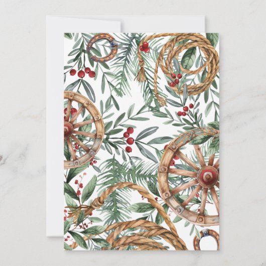 Western Country Boots Kerstfeest Kaart (Achterkant)