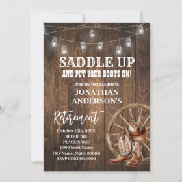 Western Country Boots Pensioenfeest Kaart