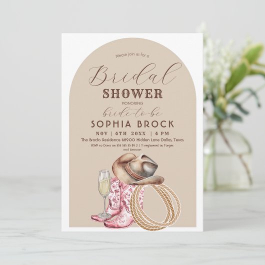 Western Country Bridal Shower Kaart (Staand voorkant)