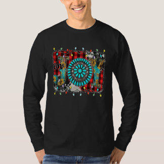 Western Country Christmas Joy Buffalo Turquoise Co T-shirt