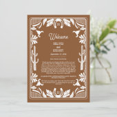 Western Country Cowboy Bruin Bruin Route Programmakaart (Staand voorkant)