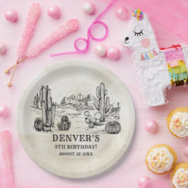  Western Country Cowboy Rodeo Verjaardag Papieren Bordje