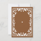 Western Country Cowboy Rustic Wedding Brown RSVP Kaartje (Achterkant)