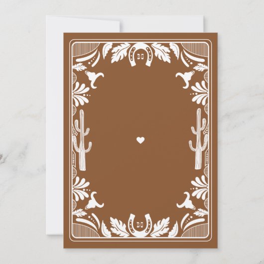Western Country Cowboy Rustic Wedding Brown Save The Date (Achterkant)