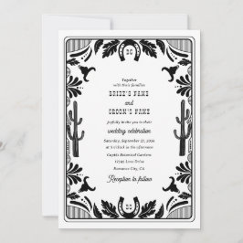 Western Country Cowboy Rustic Wedding Kaart