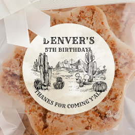  Western Country Cowboy Verjaardag Bedankt Ronde Sticker