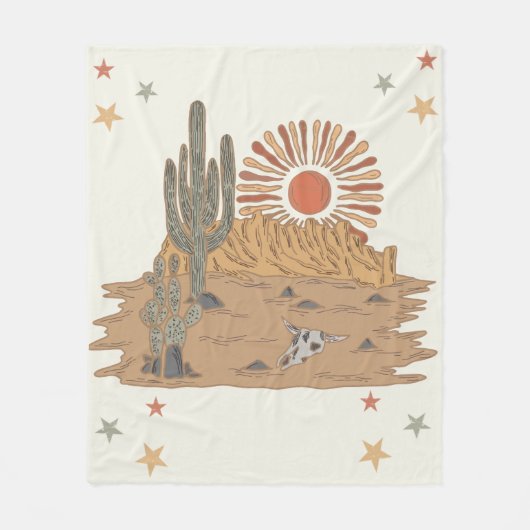 Western Country Cowboy Verjaardag Fleece Deken (Voorkant)