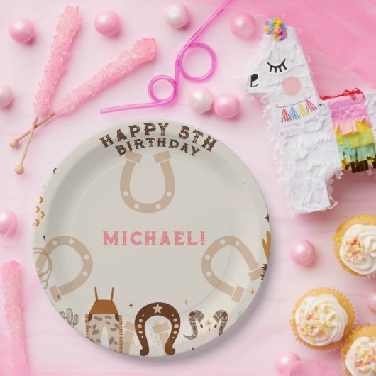 Western Country Cowboy Verjaardagsfeestje Papieren Bordje (Feest)