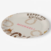 Western Country Cowboy Verjaardagsfeestje Papieren Bordje (Gekanteld)