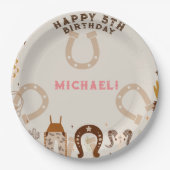 Western Country Cowboy Verjaardagsfeestje Papieren Bordje (Voorkant)