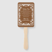 Western Country Cowboy Wedding Order of Service Handwaaier (Achterkant)