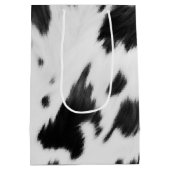 Western Country Cowboy Zwart Wit Koe Print Medium Cadeauzakje (Achterkant)