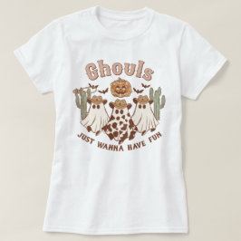 Western Country Cowgirl Ghouls Funny Halloween T-shirt