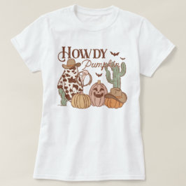 Western Country Cowgirl Howdy Pumpkin Halloween T-shirt