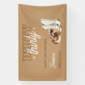 Western Country Dirty Thirty 30th Birthday Party Spandoek (Verticaal)