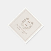 Western Country Horseshoe Brown Monogram Wedding Servet (Hoek)