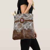 Western Country Leather n Lace Initiaal Naam Tote Bag (Dichtbij)