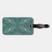 Western Country mode Teal Turquoise Leder Bagagelabel (Achterkant horizontaal)
