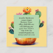 Western Country Succulent Cacti Cactus Vierkante Visitekaartje (Achterkant)