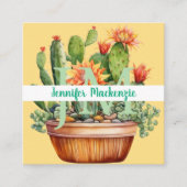 Western Country Succulent Cacti Cactus Vierkante Visitekaartje (Voorkant)