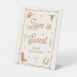 Western Country Vrijgezellenfeest Liefde is Sweet  Reclamebord Met Voetstuk