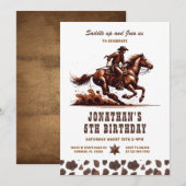Western Cowboy 5e Rodeo Verjaardag Kaart (Voorkant / Achterkant)