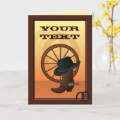 Western Cowboy aangepast Wenskaart Kaart (Gele Bloem)