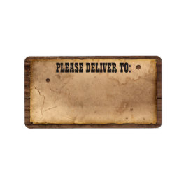 Western Cowboy-adreslabel voor een verjaardagsfees Etiket