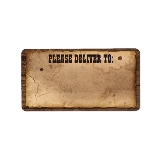 Western Cowboy-adreslabel voor een verjaardagsfees Etiket (Voorkant)