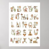 Western Cowboy Alphabet ABC Poster For Kids Room (Voorkant)