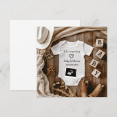 Western Cowboy Baby Announcement Kaart (Voorkant / Achterkant)