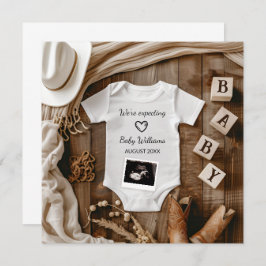 Western Cowboy Baby Announcement Kaart
