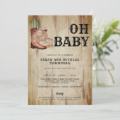 Western Cowboy Baby Shower Cactus Hat Boots Kaart (Staand voorkant)