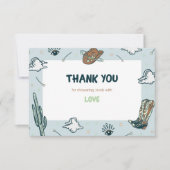 Western Cowboy Baby shower Hartelijk dank Kaart (Voorkant)
