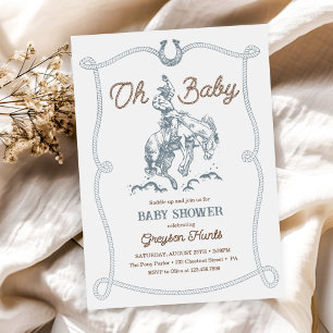 Western Cowboy Baby shower Kaart
