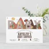 Western Cowboy Baby shower Kaart (Staand voorkant)