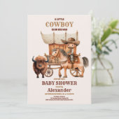 Western Cowboy Baby shower Kaart (Staand voorkant)