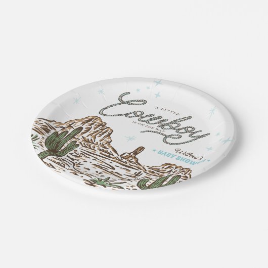 Western Cowboy Baby shower Papieren Bordje (Gekanteld)