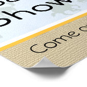 Western Cowboy Baby shower teken Poster (Hoek)