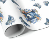 Western Cowboy Bear - Blue Bear with Floral Bandan Cadeaupapier (Rol Hoek)