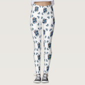 Western Cowboy Bear - Blue Bear with Floral Bandan Leggings (Voorkant)