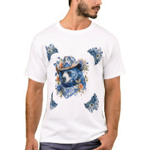 Western Cowboy Bear - Blue Bear with Floral Bandan