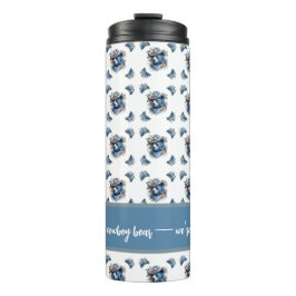 Western Cowboy Bear - Blue Bear with Floral Bandan Thermosbeker