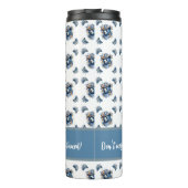 Western Cowboy Bear - Blue Bear with Floral Bandan Thermosbeker (Achterkant)