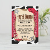Western, Cowboy Birthday, 5x7 Uitnodiging (Staand voorkant)